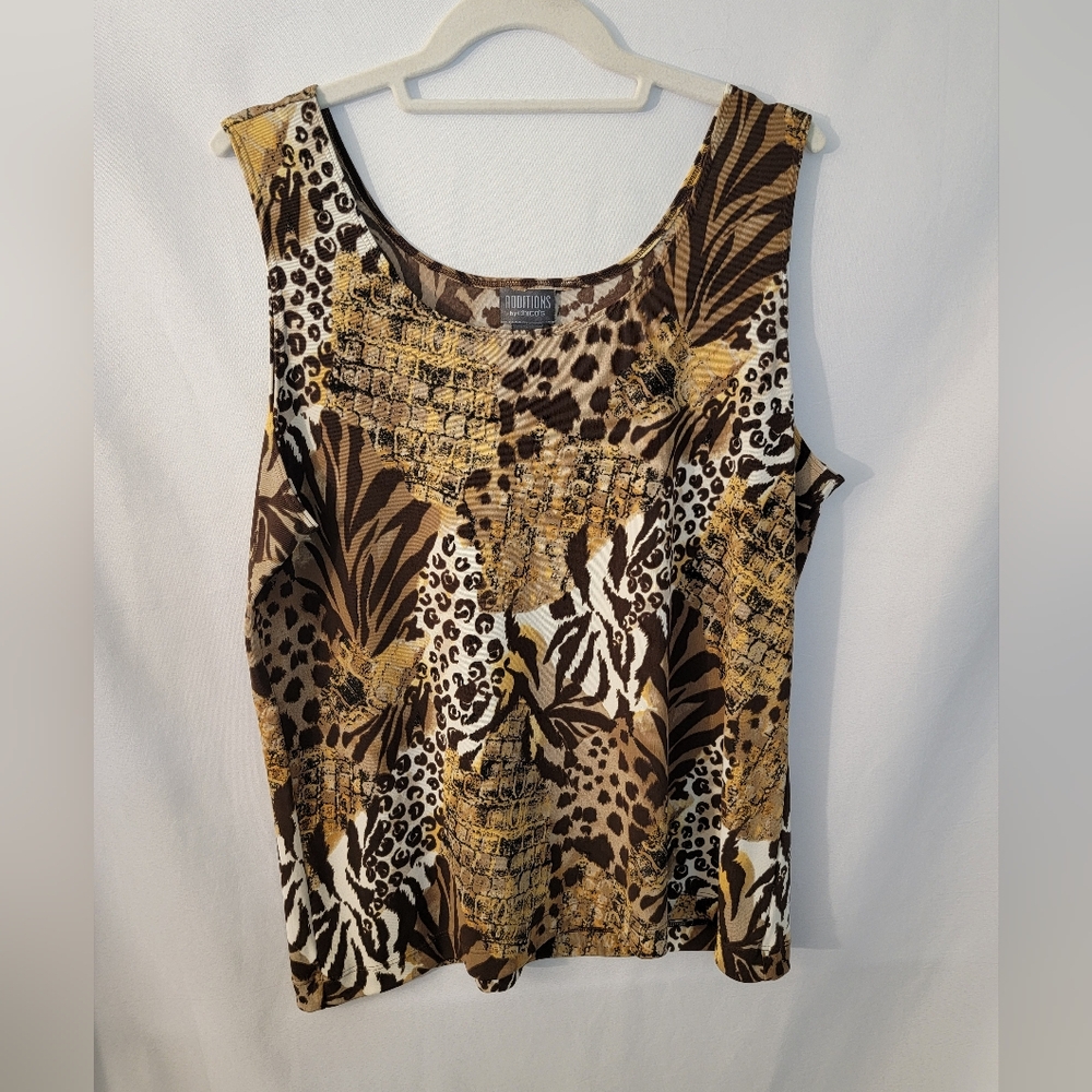 Chico's Additions Animal Print Tank Top Size 3 L